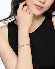 Cable Flex® Bracelet in Sterling Silver with 14K Yellow Gold and Amethyst, 4mm