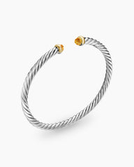 Cable Flex® Bracelet in Sterling Silver with 14K Yellow Gold and Citrine, 4mm