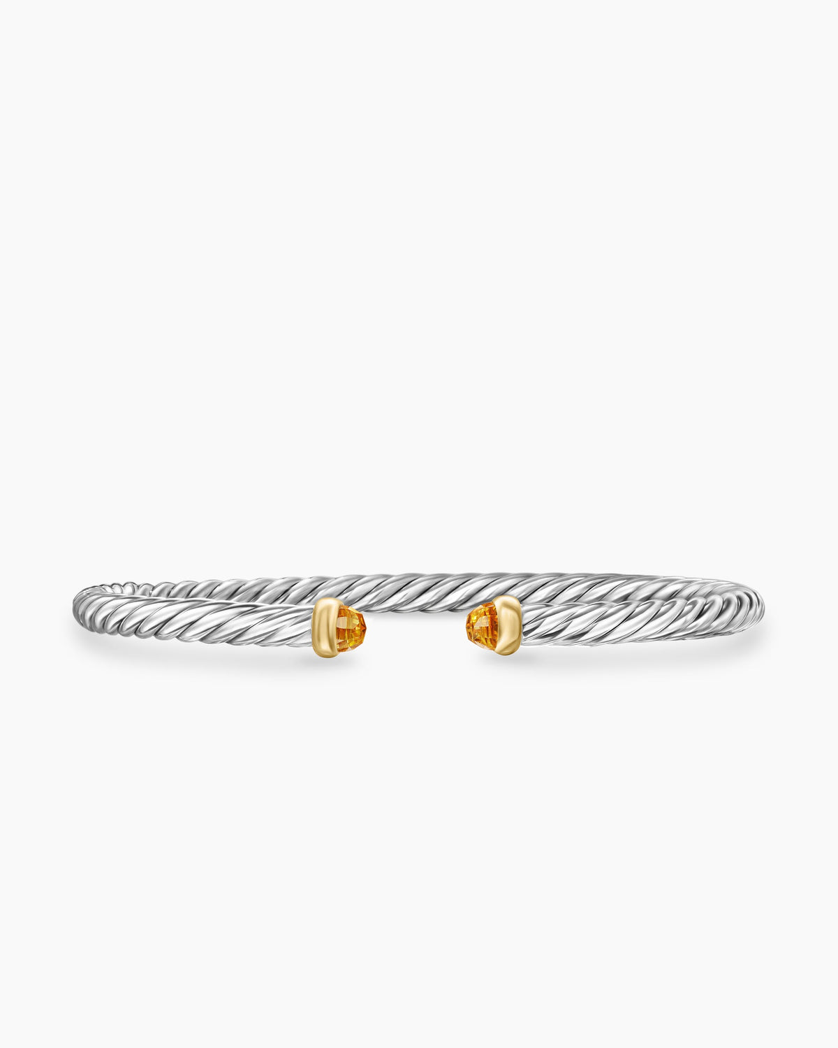 Cable Flex® Bracelet in Sterling Silver with 14K Yellow Gold and Citrine, 4mm