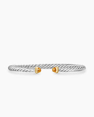 Cable Flex® Bracelet in Sterling Silver with 14K Yellow Gold and Citrine, 4mm