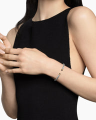 Cable Flex® Bracelet in Sterling Silver with 14K Yellow Gold and Black Onyx, 4mm