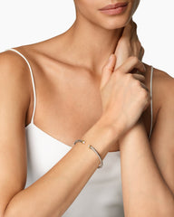 Cable Flex® Bracelet in Sterling Silver with 14K Yellow Gold and Pearls, 4mm