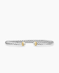 Cable Flex® Bracelet in Sterling Silver with 14K Yellow Gold and Pearls, 4mm