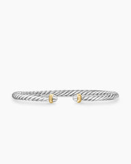 Cable Flex® Bracelet in Sterling Silver with 14K Yellow Gold, 4mm