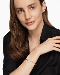 Cablespira® Flex Bracelet in 18K Yellow Gold with Aquamarine and Diamonds, 4mm