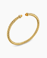 Cablespira® Flex Bracelet in 18K Yellow Gold with Citrine and Diamonds, 4mm