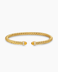 Cablespira® Flex Bracelet in 18K Yellow Gold with Citrine and Diamonds, 4mm