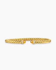 Cablespira® Flex Bracelet in 18K Yellow Gold with Citrine and Diamonds, 4mm