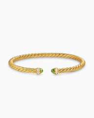 Cablespira® Flex Bracelet in 18K Yellow Gold with Peridot and Diamonds, 4mm