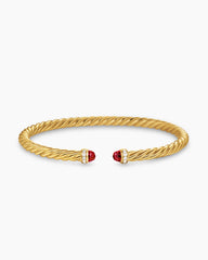 Cablespira® Flex Bracelet in 18K Yellow Gold with Rhodolite Garnet and Diamonds, 4mm