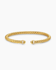 Cablespira® Flex Bracelet in 18K Yellow Gold with Gold Domes and Diamonds, 4mm