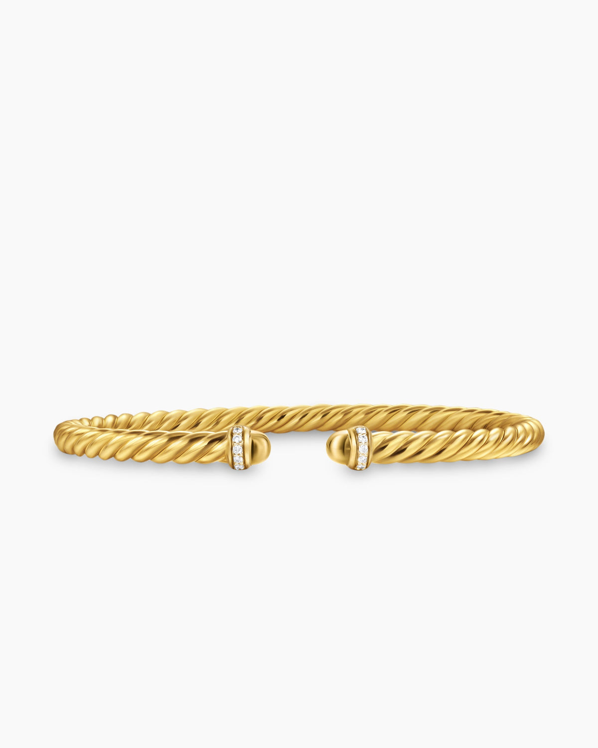 Cablespira® Flex Bracelet in 18K Yellow Gold with Gold Domes and Diamonds, 4mm