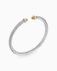 Cable Flex® Bracelet in Sterling Silver with Citrine and Diamonds, 4mm