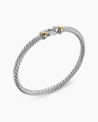Cable Flex® Buckle Bracelet in Sterling Silver with 14K Yellow Gold, 4mm