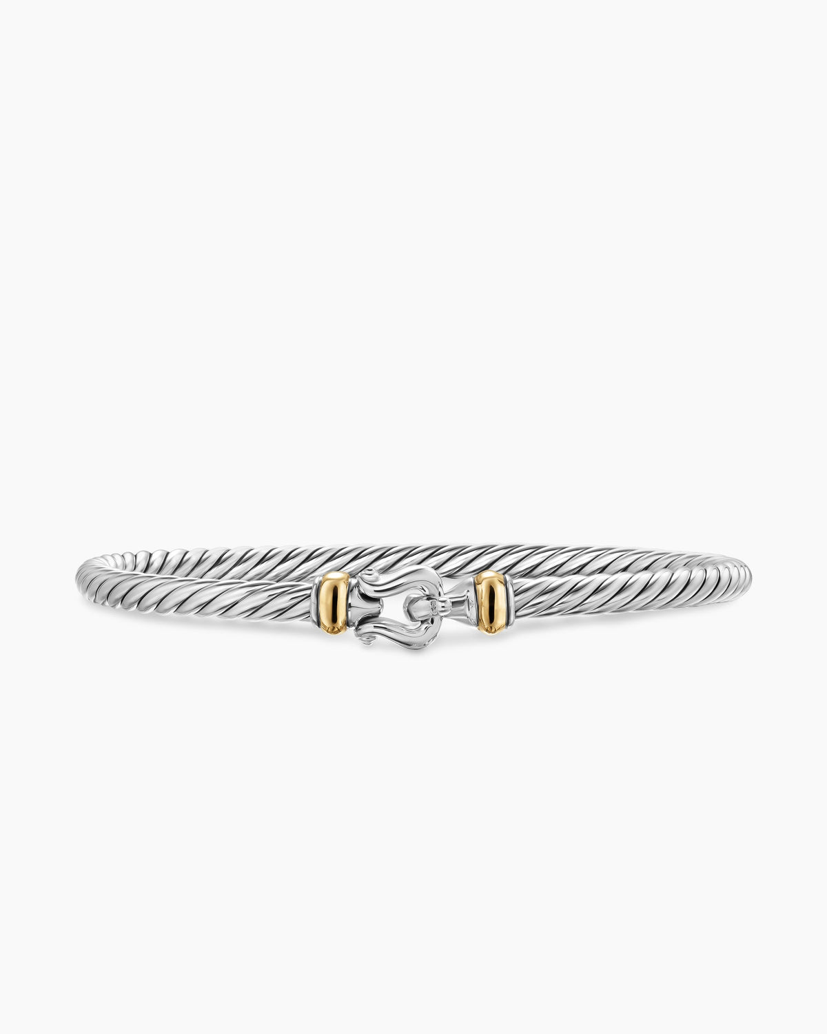Cable Flex® Buckle Bracelet in Sterling Silver with 14K Yellow Gold, 4mm