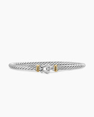 Cable Flex® Buckle Bracelet in Sterling Silver with 14K Yellow Gold, 4mm
