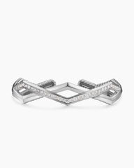 Zig Zag Stax™ Two Row Cuff Bracelet in Sterling Silver with Diamonds, 13mm