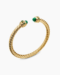 Renaissance® Cablespira Bracelet in 18K Yellow Gold with Malachite and Tsavorites, 5mm