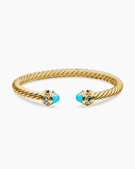 Renaissance® Cablespira Bracelet in 18K Yellow Gold with Turquoise, Hampton Blue Topaz and Iolite, 5mm