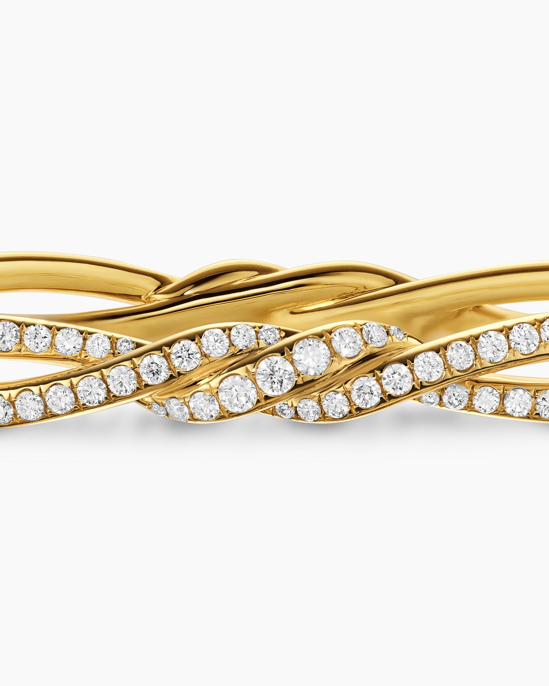 Wisteria® Bangle Bracelet in 18K Yellow Gold with Diamonds, 5.4mm
