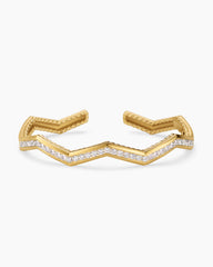 Zig Zag Stax™ Cuff Bracelet in 18K Yellow Gold with Diamonds, 5mm