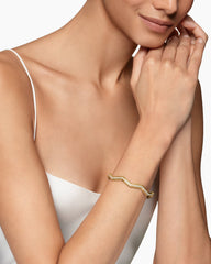 Zig Zag Stax™ Cuff Bracelet in 18K Yellow Gold with Diamonds, 5mm