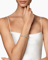 Zig Zag Stax™ Cuff Bracelet in Sterling Silver with Diamonds, 5mm