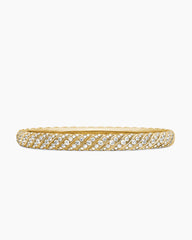Sculpted Cable Bangle Bracelet in 18K Yellow Gold with Diamonds, 6.2mm