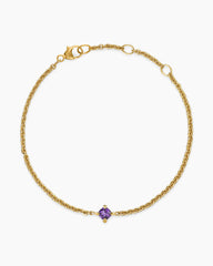 Micro Chatelaine® Chain Bracelet in 18K Yellow Gold with Amethyst, 4mm