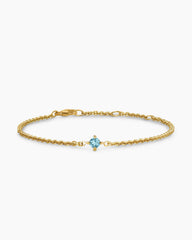 Micro Chatelaine® Chain Bracelet in 18K Yellow Gold with Aquamarine, 4mm
