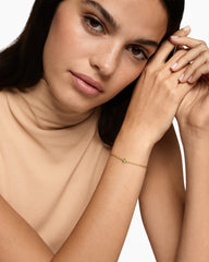 Micro Chatelaine® Chain Bracelet in 18K Yellow Gold with Peridot, 4mm