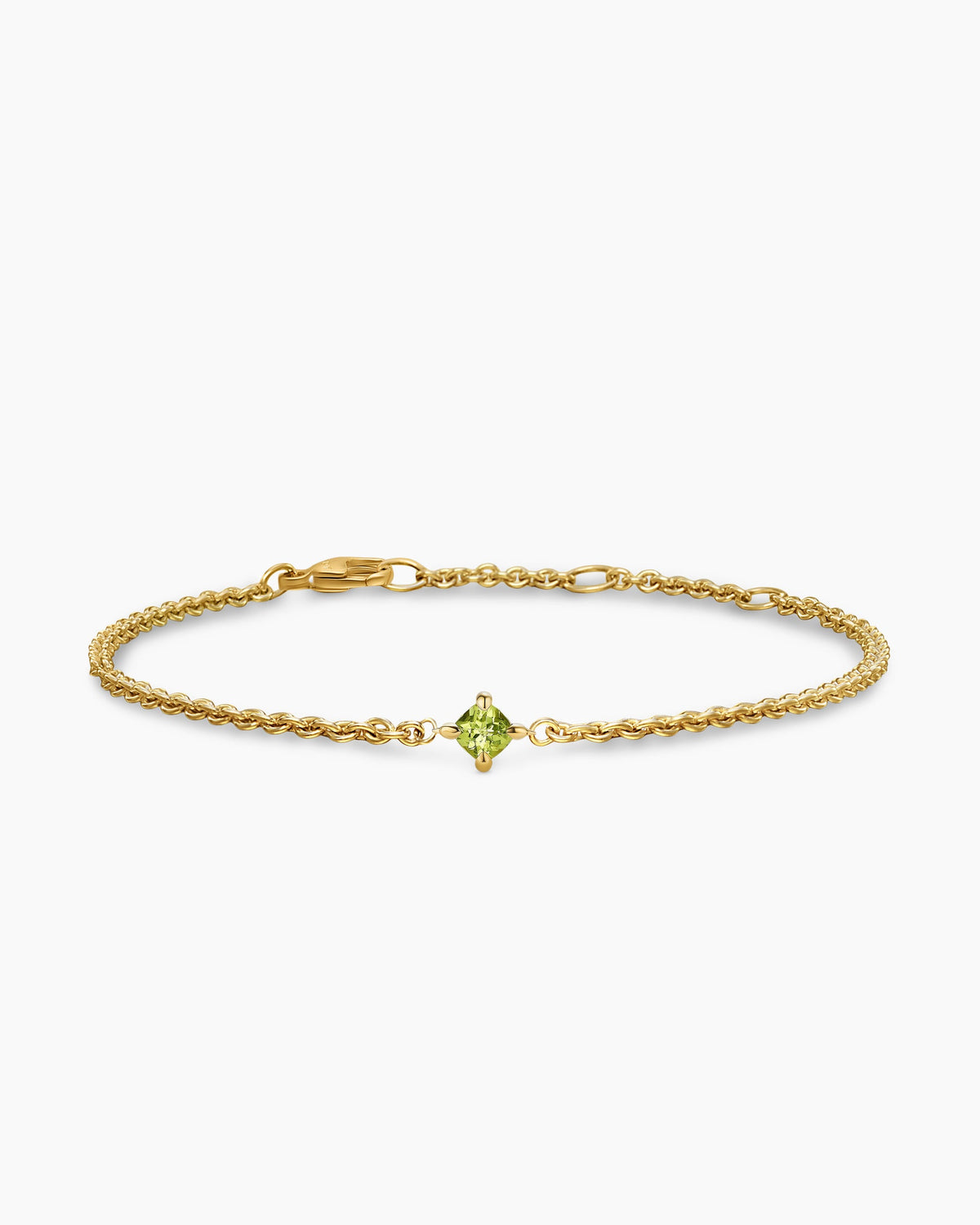 Micro Chatelaine® Chain Bracelet in 18K Yellow Gold with Peridot, 4mm