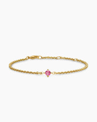 Micro Chatelaine® Chain Bracelet in 18K Yellow Gold with Pink Tourmaline, 4mm