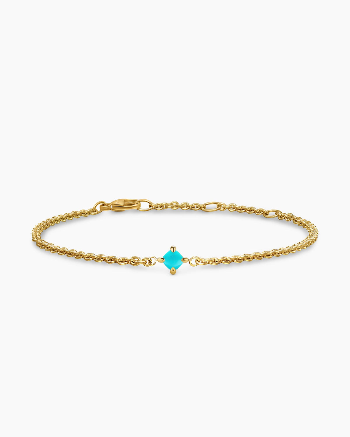 Micro Chatelaine® Chain Bracelet in 18K Yellow Gold with Turquoise, 4mm