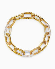 DY Madison® Chain Bracelet in 18K Yellow Gold with Diamonds, 11mm