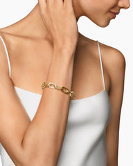 DY Madison® Chain Bracelet in 18K Yellow Gold with Diamonds, 11mm