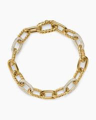 DY Madison® Chain Bracelet in 18K Yellow Gold with Diamonds, 8.5mm