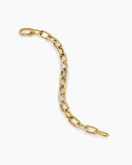 DY Madison® Chain Bracelet in 18K Yellow Gold with Diamonds, 8.5mm