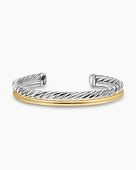 DY Mercer® Two Row Cuff Bracelet in Sterling Silver with 18K Yellow Gold, 8mm