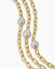 DY Madison® Pavé Bead Multi Row Chain Bracelet in 18K Yellow Gold with Diamonds, 15mm