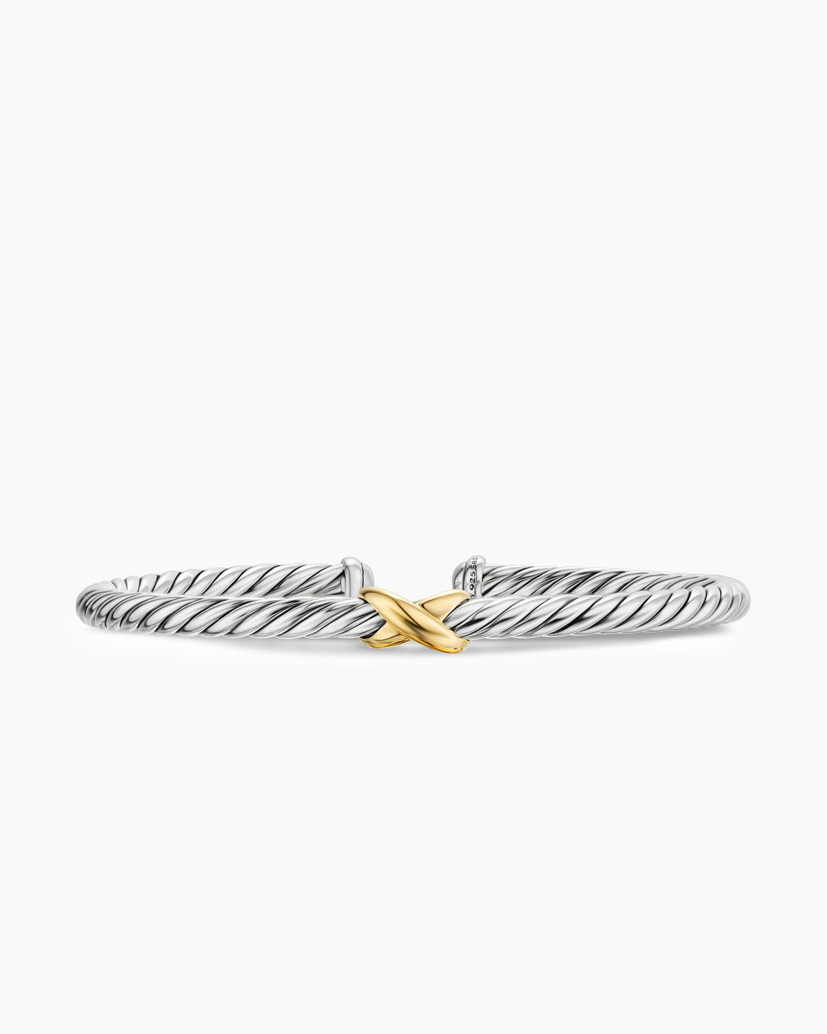 Cable Flex® X Station Bracelet in Sterling Silver with 14K Yellow Gold, 4mm