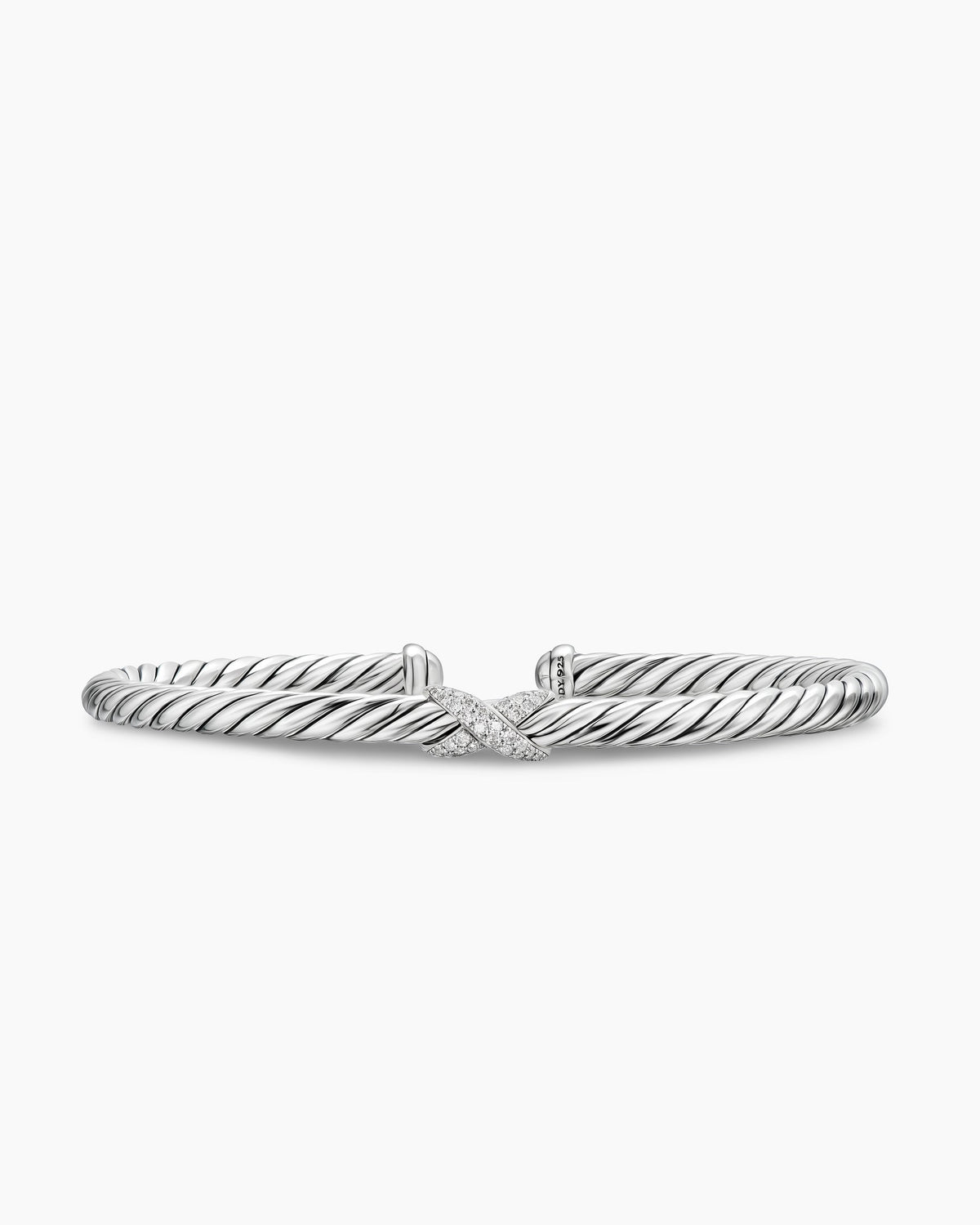 Cable Flex® X Station Bracelet in Sterling Silver with Diamonds, 4mm