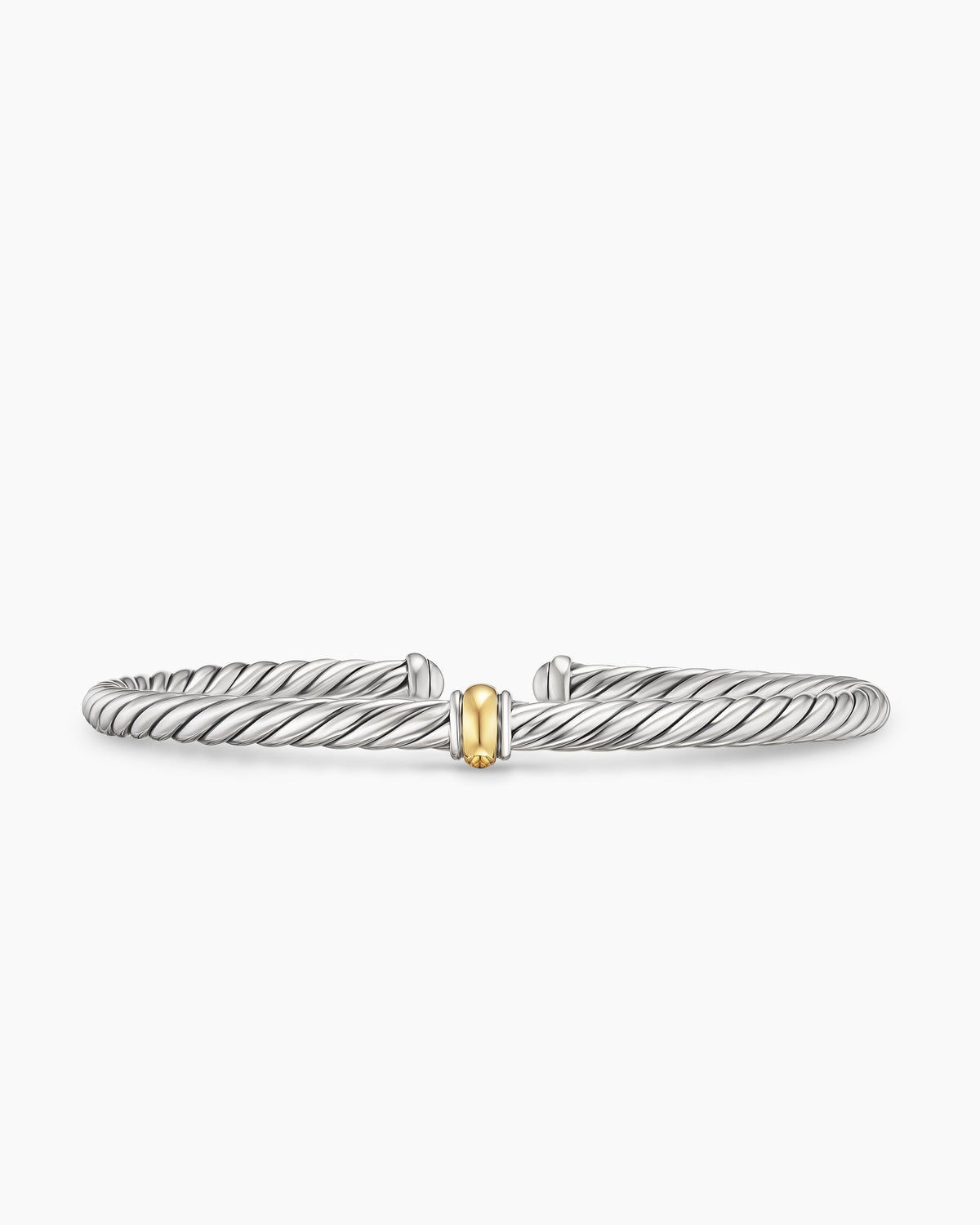 Cable Flex® Station Bracelet in Sterling Silver with 14K Yellow Gold, 4mm
