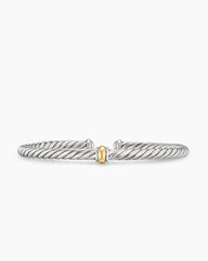 Cable Flex® Station Bracelet in Sterling Silver with 14K Yellow Gold, 4mm