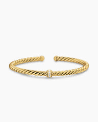 Cablespira® Flex Station Bracelet in 18K Yellow Gold with Diamonds, 4mm
