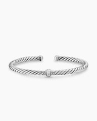 Cable Flex® Station Bracelet in Sterling Silver with Diamonds, 4mm