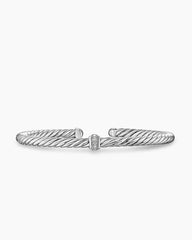 Cable Flex® Station Bracelet in Sterling Silver with Diamonds, 4mm