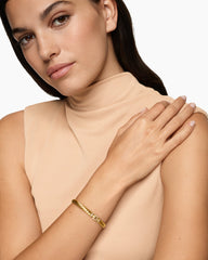 Sculpted Cable Buckle Bracelet in 18K Yellow Gold with Diamonds, 6.2mm