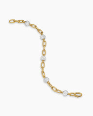 DY Madison® Pavé Bead Chain Bracelet in 18K Yellow Gold with Diamonds, 6mm