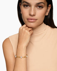 DY Madison® Pavé Bead Chain Bracelet in 18K Yellow Gold with Diamonds, 6mm